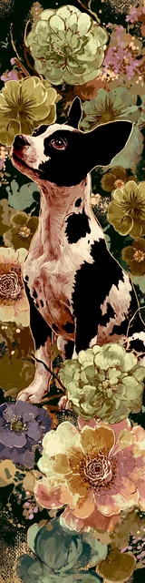 Free printable dog bookmark featuring sitting rat terrier